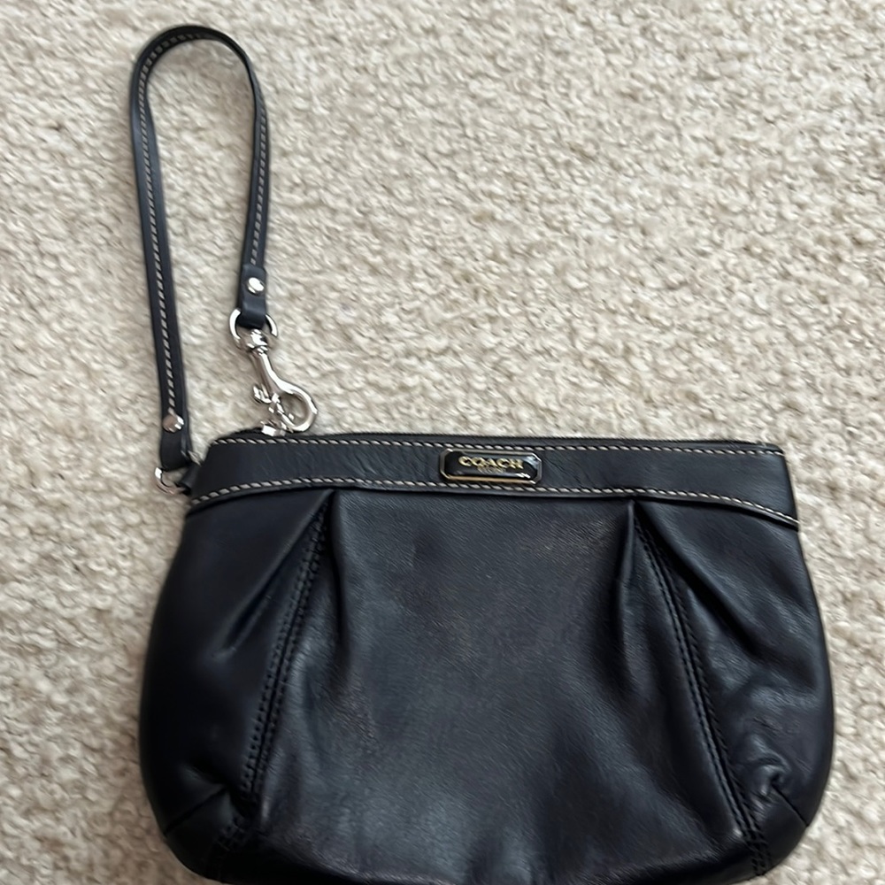 Coach black wristlet